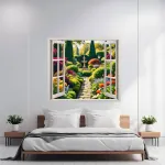 Folie imprimata color pentru decor perete locuinta, dimensiune 125 x 110cm, model: VIEW TO HAVEN 12 FAVLine Selection