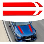 Set 2 stickere autoadezive Tuning, model "Hood Stripes V1", dimensiune 85 x 12 cm, culoare Rosie FAVLine Selection