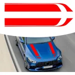 Set 2 stickere autoadezive Tuning, model "Hood Stripes V1", dimensiune 85 x 12 cm, culoare Rosie FAVLine Selection