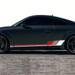 Set 2 stickere autoadezive Tuning, model "Racing Stripes V2", dimensiune 180 x 16,5 cm, culoare Alb + Gri + Rosu FAVLine Selection