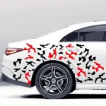 Set 2 stickere autoadezive Tuning in doua culori, model "Paint Stains", dimensiune 97 x 47 cm, culoare Negru + Rosu FAVLine Selection