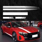 Set 5 stickere autoadezive Tuning, model "Racing Stripes V1", dimensiune 190 cm, culoare Alba FAVLine Selection