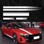 Set 5 stickere autoadezive Tuning, model "Racing Stripes V1", dimensiune 190 cm, culoare Alba FAVLine Selection