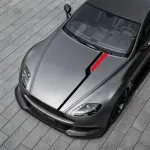 Set sticker autoadeziv Tuning in doua culori, model "Hood Stripes V3", dimensiune 130 x 10 cm, culoare Negru + Rosu FAVLine Selection