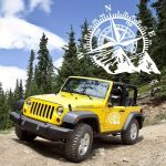 Sticker autoadeziv pentru vehicule Off Road, model "Kompass", dimensiune 44 x 55 cm, culoare Alba FAVLine Selection