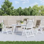 Perne scaun cu spătar înalt, 4 buc, gri taupe, țesătură Oxford GartenMobel Dekor