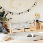 Cadru de pat copii cu sertare, 80x160 cm, lemn masiv pin GartenMobel Dekor