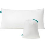 SONGMICS Perna cu suprafata textila moale, sac de depozitare, 40x80 cm, umplutura 800 g, alb Household NewTrend