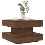 Măsuță cafea rotativă 360 grade, stejar maro 50x50x34,5 cm GartenMobel Dekor