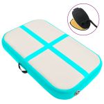 Saltea gimnastică gonflabilă cu pompă, verde, 60x100x15 cm, PVC GartenMobel Dekor