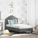 Cadru de pat pentru copii cu spătar Gri închis 70 x 140 cm GartenMobel Dekor