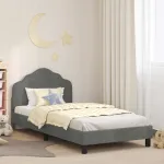 Cadru de pat pentru copii cu spătar Gri închis 80 x 200 cm GartenMobel Dekor