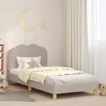 Cadru de pat pentru copii cu spătar Gri deschis 80 x 200 cm GartenMobel Dekor