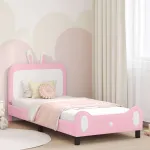 Cadru de pat pentru copii cu spătar Roz 90 x 190 cm PU GartenMobel Dekor