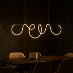 Lustra LED DIVINO Auriu 96W cu Tub Silicon Flexibil, 150cm – Lumina Reglabila 3000K/4000K/6000K ModernLight Concept