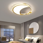 Lustra LED Marco cu Telecomanda, 51W, Dimabila, Auriu, Metal, Acril si Sticla, 3000K/4000K/6000K ModernLight Concept