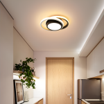 Lustra LED VERTEX FUSION 18W, 2 Cercuri, Rame Metalice, lumina Rece/Calda/Neutra, Alb/Negru ModernLight Concept