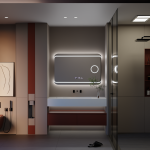 Oglinda LED Rectangulara, 100x60cm, Definition MotionGlow Marcello, Sistem Dezaburire, Ceas & Termometru, Lupa Cosmetica, Dimabila ModernLight Concept