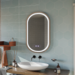 Oglinda LED Touch Impora Sistem Dezaburire 50x80 cm Rama Rose Gold ModernLight Concept