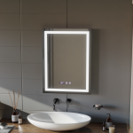 Oglinda LED Touch MODENA Sistem Dezaburire, Ceas si Temperatura 60x80 cm ModernLight Concept
