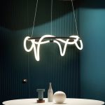 Lustra LED DIVINO Negru 91W cu Tub Silicon Flexibil, Diametru 60cm – Lumina Reglabila 3000K/4000K/6000K ModernLight Concept