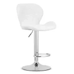 Scaun de bucatarie/bar, Artool, West, rotativ, piele ecologica, alb si argintiu, 46x48.5x90-111 cm GartenVIP DiyLine