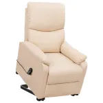 Fotoliu cu ridicare, crem, material textil GartenMobel Dekor