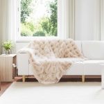 Pătură din Blană sintetică de Iepure Bej 130 x 150 cm Poliester GartenMobel Dekor