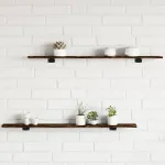Rafturi perete 4 buc. stejar fumuriu 100x10x1,5cm lemn compozit GartenMobel Dekor