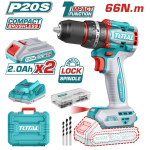 TOTAL - MASINA DE GAURIT CU PERCUTIE - 20V - 2AH - MOTOR FARA PERII (INCLUDE 2 ACUMULATORI, 1 INCARC PowerTool TopQuality