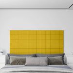 Panouri de perete 12 buc. galben 90x15 cm catifea 1,62 m² GartenMobel Dekor