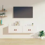 Dulapuri de perete 2 buc. alb, 60x30x30 cm, lemn masiv de pin GartenMobel Dekor