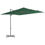 Umbrelă în consolă cu stâlp din oțel, verde, 250x250 cm GartenMobel Dekor