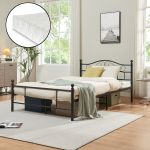 [en.casa]® Pat cadru metalic vintage Dina - cu saltea cu spuma rece - 120 x 200 cm (negru) HausGarden Leisure
