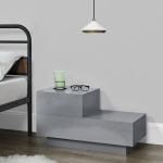 Noptiera cu 2 sertare Sebokeng HGH 38 x 70 x 35 cm gri deschis lucios [en.casa] HausGarden Leisure