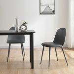 Set 2 scaune bucatarie Kangasala gri inchis [en.casa] HausGarden Leisure