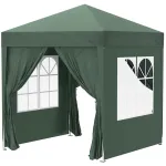 Pavilion pentru camping, cadru metalic, 4 pereti, pliabil, verde, 2x2x2.4 m GartenVIP DiyLine