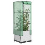 Strat înălțat cu husă de seră, aspect ratan, 40x40x139 cm GartenMobel Dekor