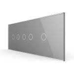 Panou Intrerupator Dublu + Dublu + Simplu cu Touch LIVOLO din Sticla, Standard Italian - 6/7M SmartElectro IntelligentHouse