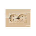 Priza Dubla cu Rama din Sticla LUXION Pentru Doza Simpla SmartElectro IntelligentHouse