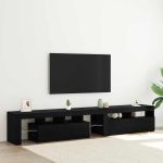 Cabinet TV 2 pcs Stejar Negru 260 x 37 x 40 cm Lemn compozit GartenMobel Dekor