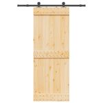 Ușă glisantă cu set de feronerie 80x210 cm, lemn masiv de pin GartenMobel Dekor