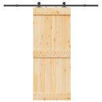 Ușă glisantă cu set de feronerie 85x210 cm, lemn masiv de pin GartenMobel Dekor