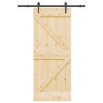 Ușă glisantă cu set de feronerie 85x210 cm, lemn masiv de pin GartenMobel Dekor