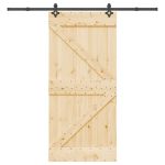 Ușă glisantă cu set de feronerie 95x210 cm, lemn masiv de pin GartenMobel Dekor