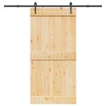 Ușă glisantă cu set feronerie, 100x210 cm, lemn masiv de pin GartenMobel Dekor