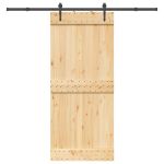 Ușă glisantă cu set feronerie, 90x210 cm, lemn masiv de pin GartenMobel Dekor