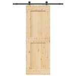 Ușă glisantă cu set de feronerie 80x210 cm, lemn masiv de pin GartenMobel Dekor