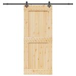 Ușă glisantă cu set de feronerie 95x210 cm, lemn masiv de pin GartenMobel Dekor