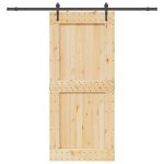 Ușă glisantă cu set feronerie, 100x210 cm, lemn masiv de pin GartenMobel Dekor